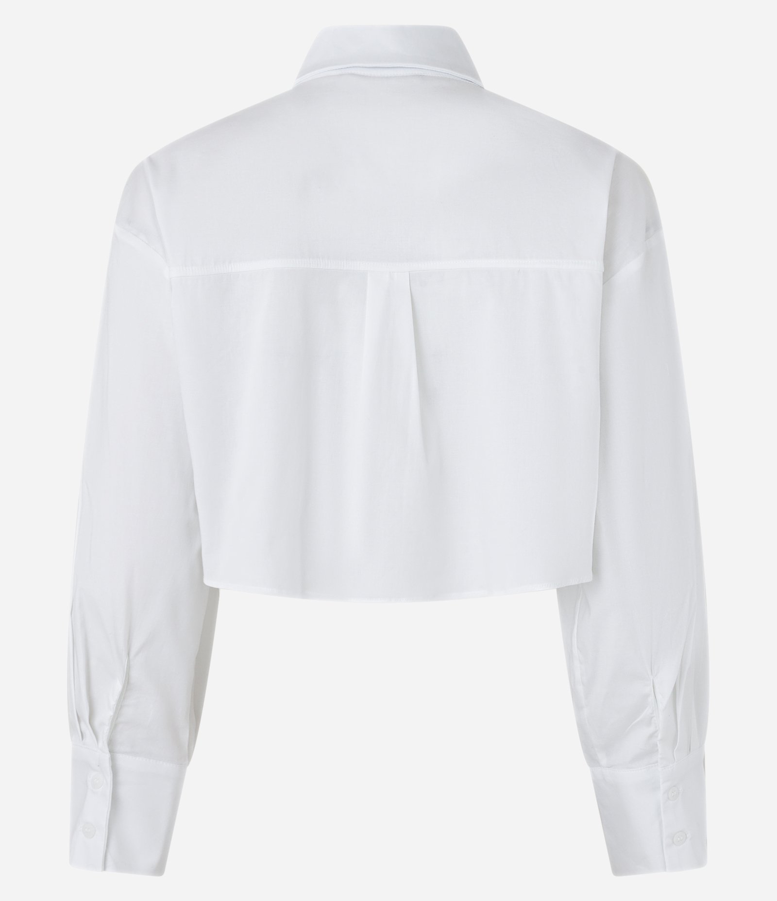 Camisa Cropped em Tricoline com Laços na Barra Branco Neve 7