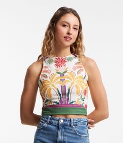 Blusa em Ribana Estampa Floral
