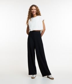 Calça Pantalona Texturizada