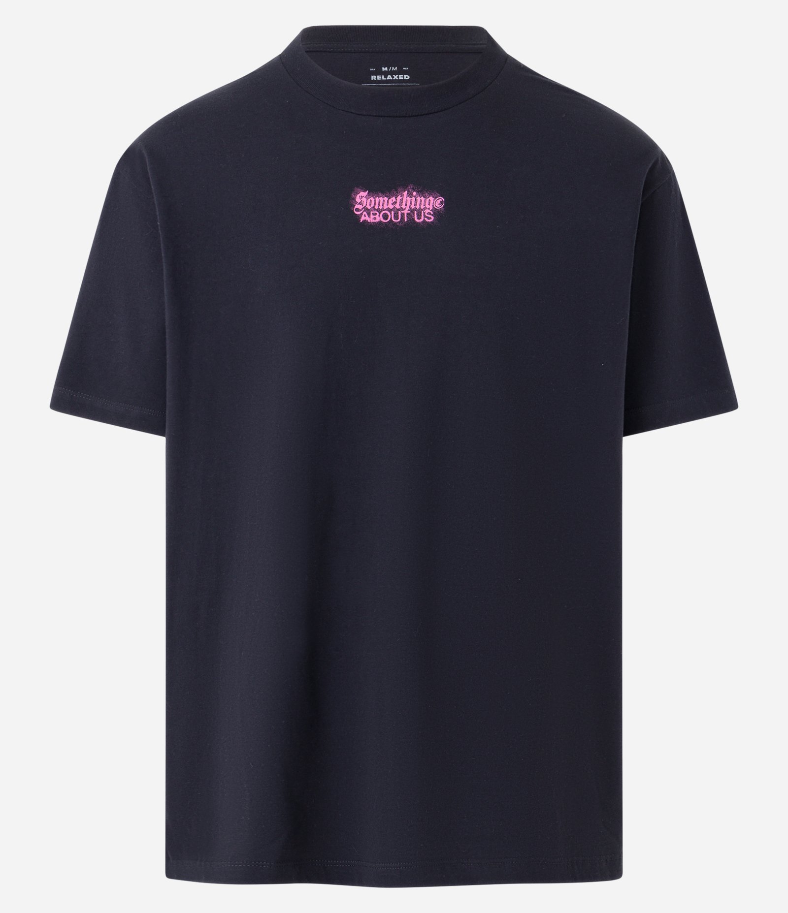 Camiseta Relaxed em Algodão com Estampa Something About Preto 6