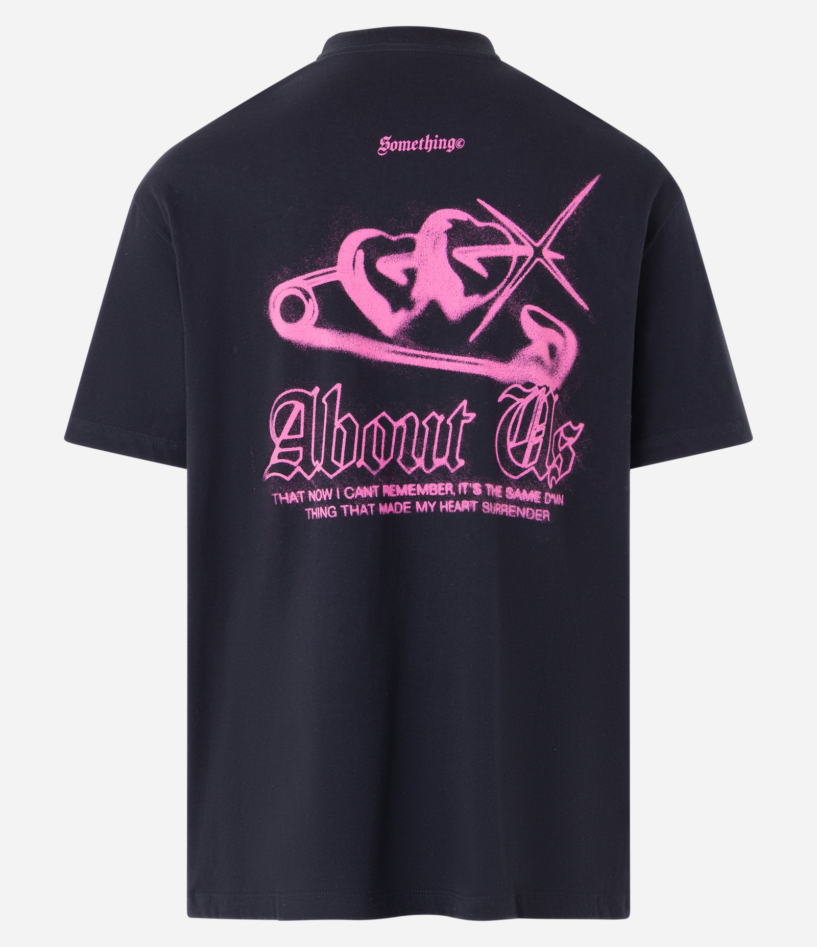 Camiseta Relaxed em Algodão com Estampa Something About Preto 7