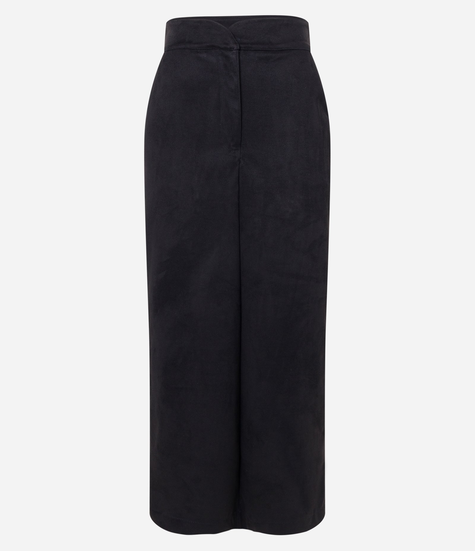 Saia New Midi em Suede com Cós Alfaiatado e Bolsos Preto 5
