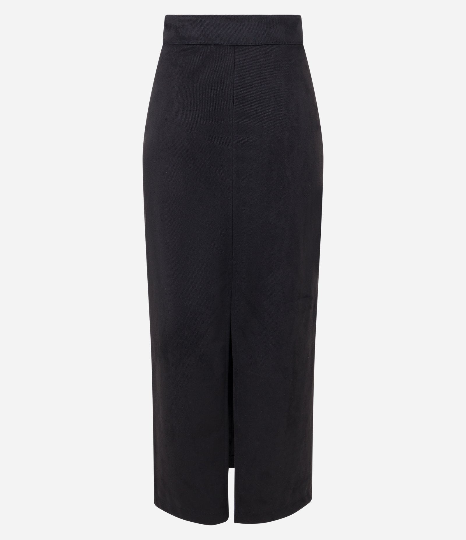 Saia New Midi em Suede com Cós Alfaiatado e Bolsos Preto 6