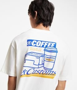 Camiseta Relaxed em Algodão Malhão com Estampa Frente e Costas