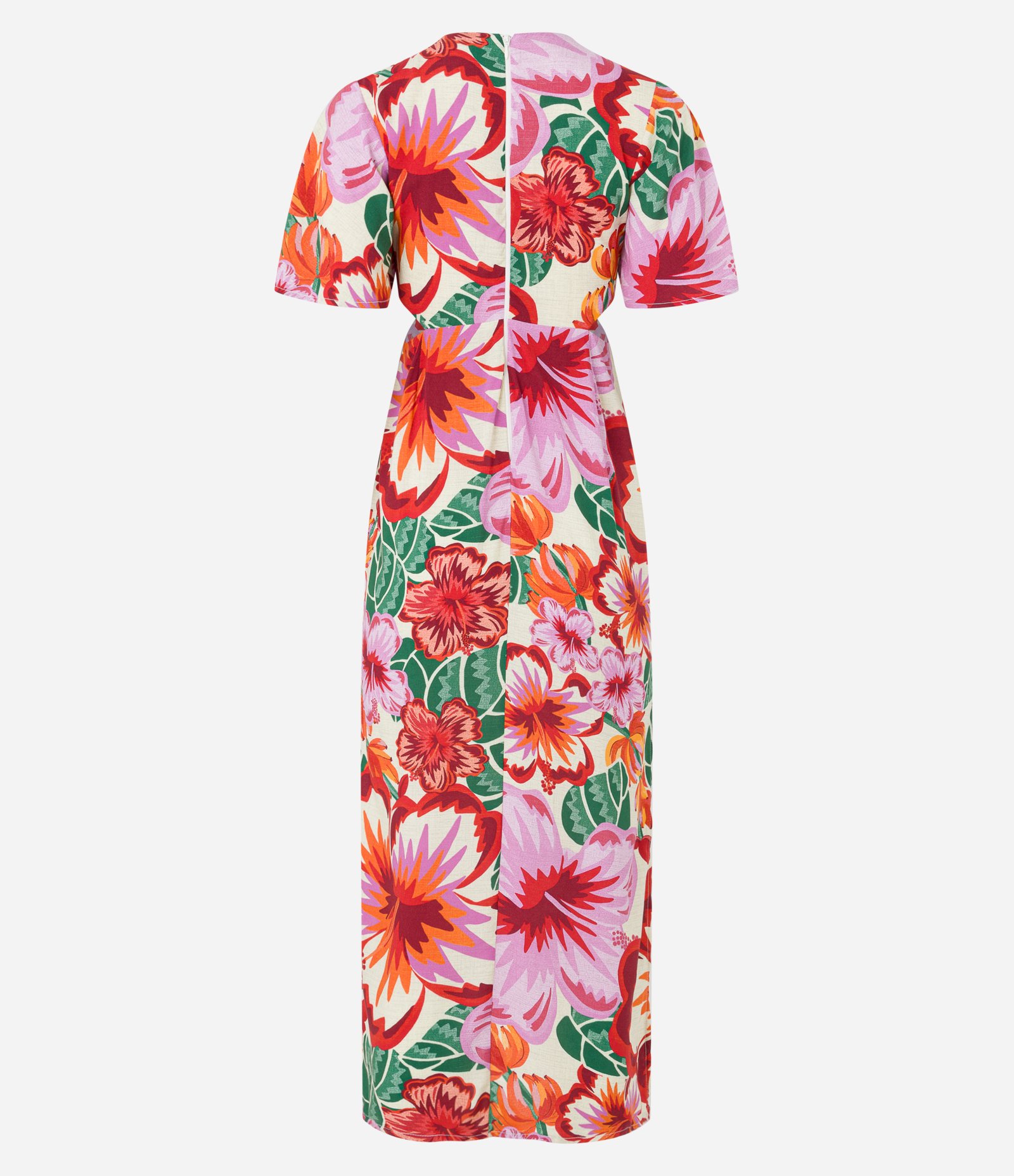 Vestido New Midi em Viscose com Estampa Floral e Amarração Off White 7