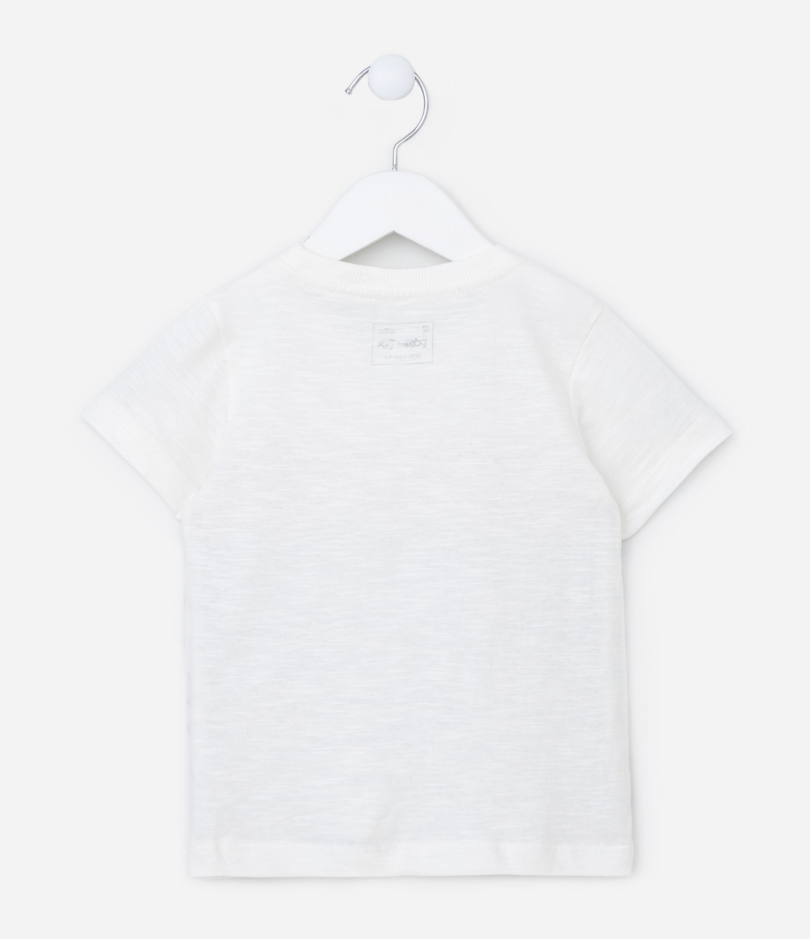 Camiseta Infantil com Listras Frontais - Tam 1 a 5 Anos Branco 2