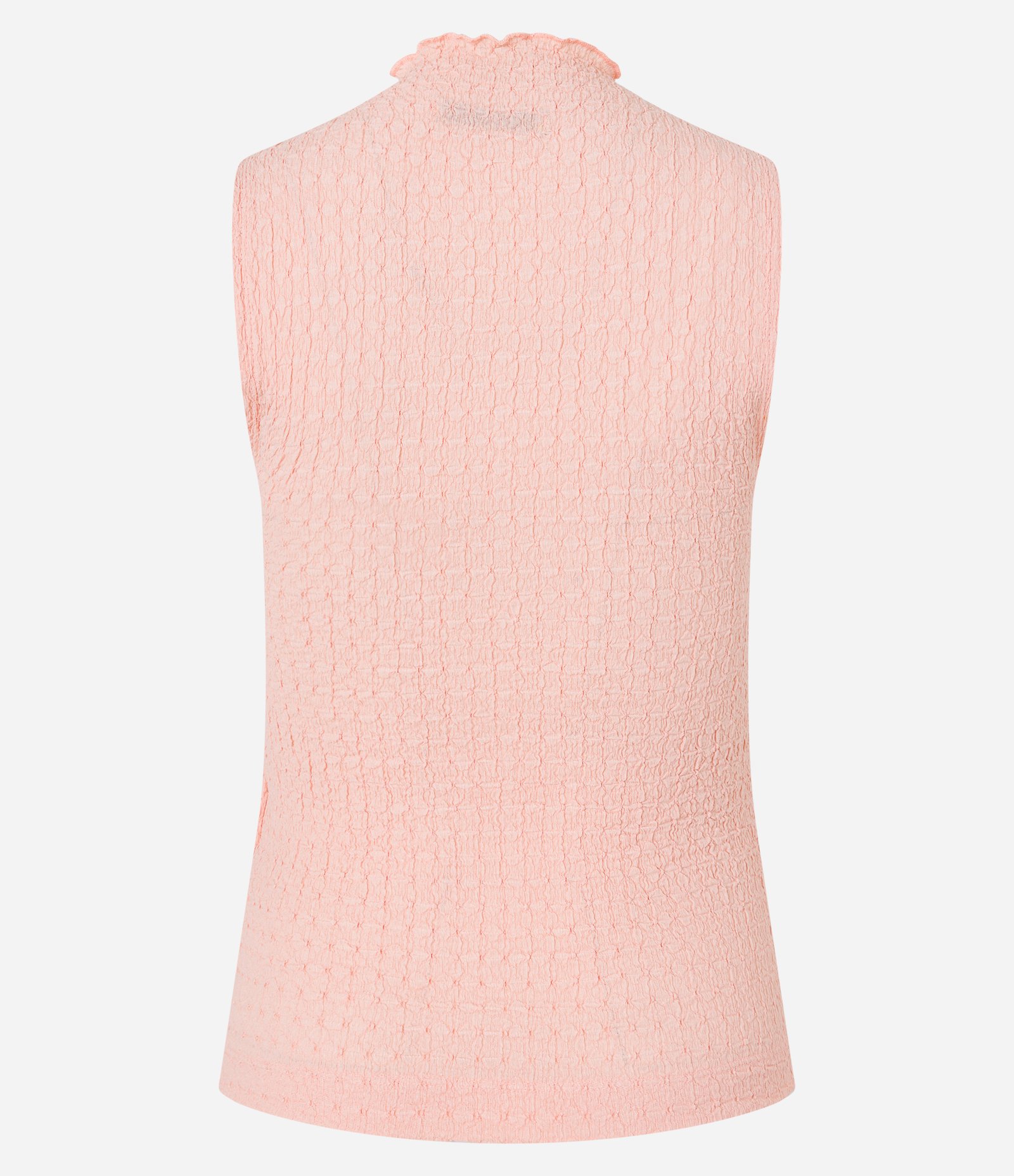 Blusa sem Manga em Tecido Texturizado com Golinha Alta Rosa Claro 8