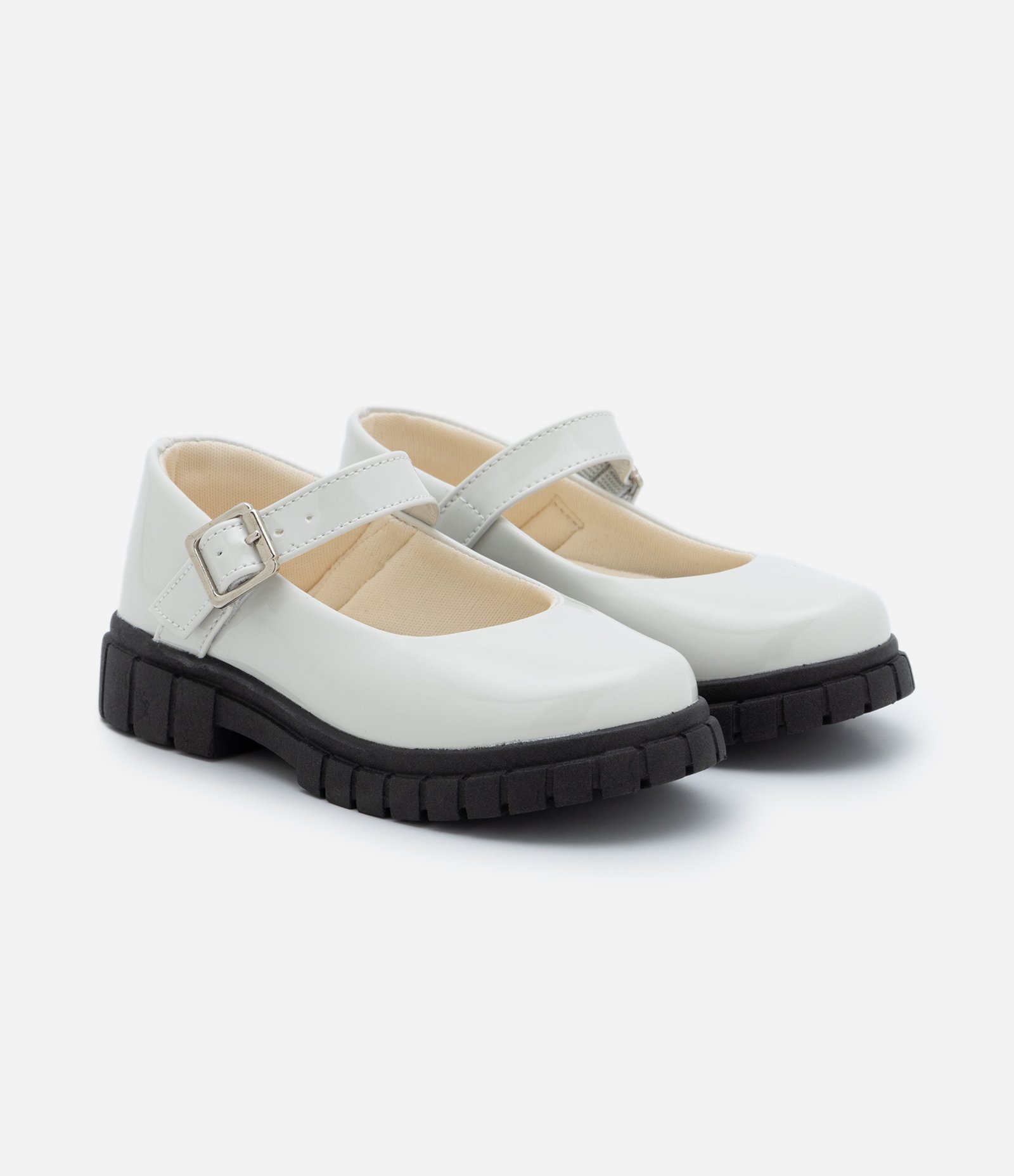 Sapato Oxford Infantil com Sola Tratoradinha - Tam 20 ao 27 Off White 1