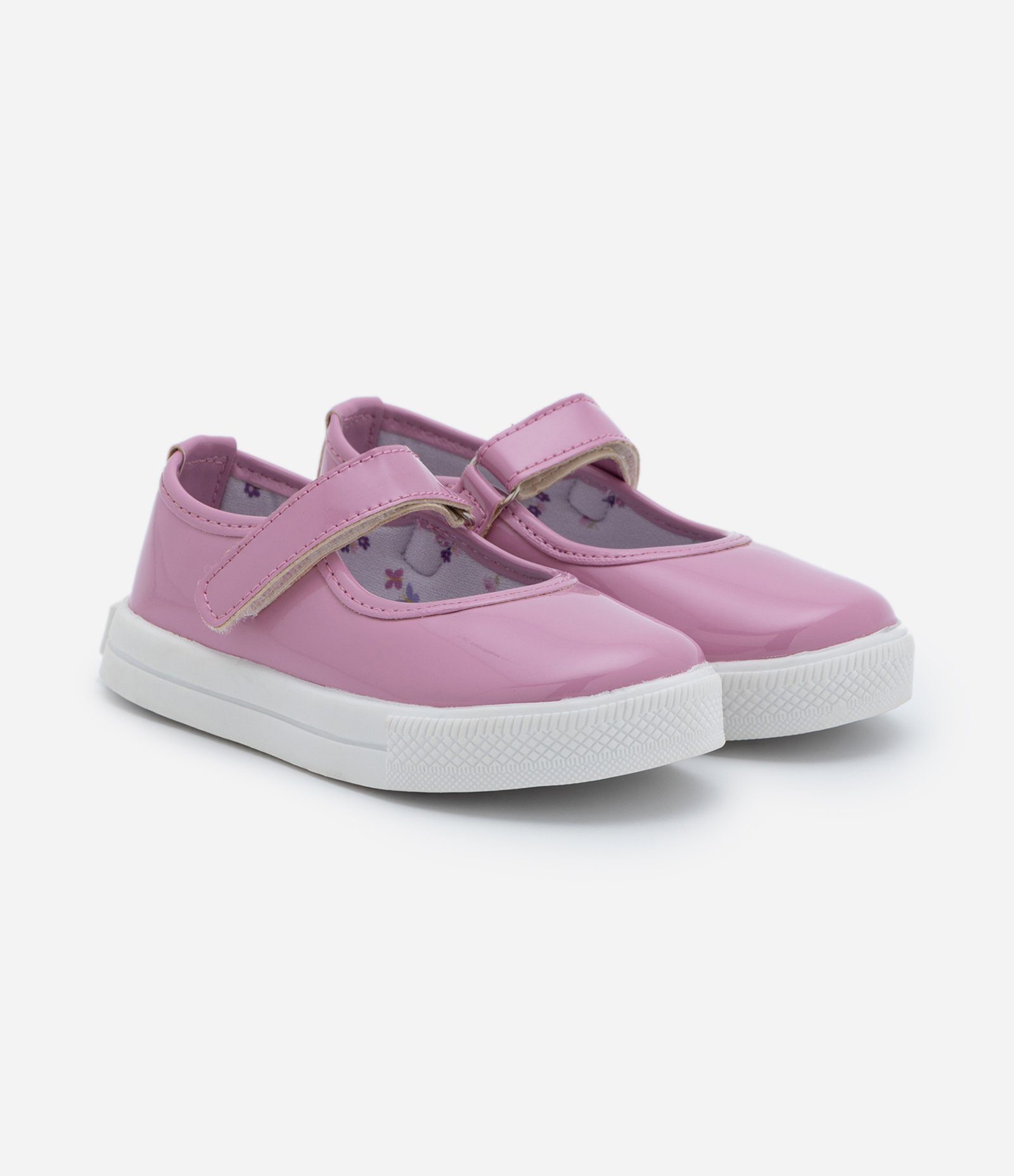Sapato Boneca Infantil em PU com Velcro - Tam 20 ao 27 Rosa 1