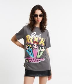 Camiseta Alongada em Algodão com Estampa Meninas Superpoderosas