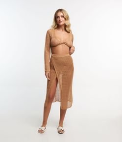 Blusa Saída de Praia em Crochê com Detalhe Torcido