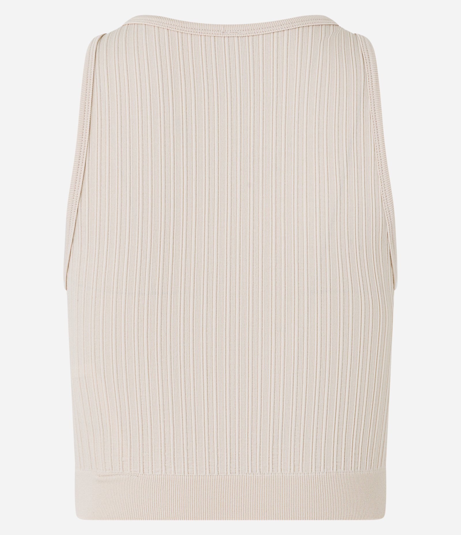 Blusa Seamless com Textura e Barra Larga Bege 6
