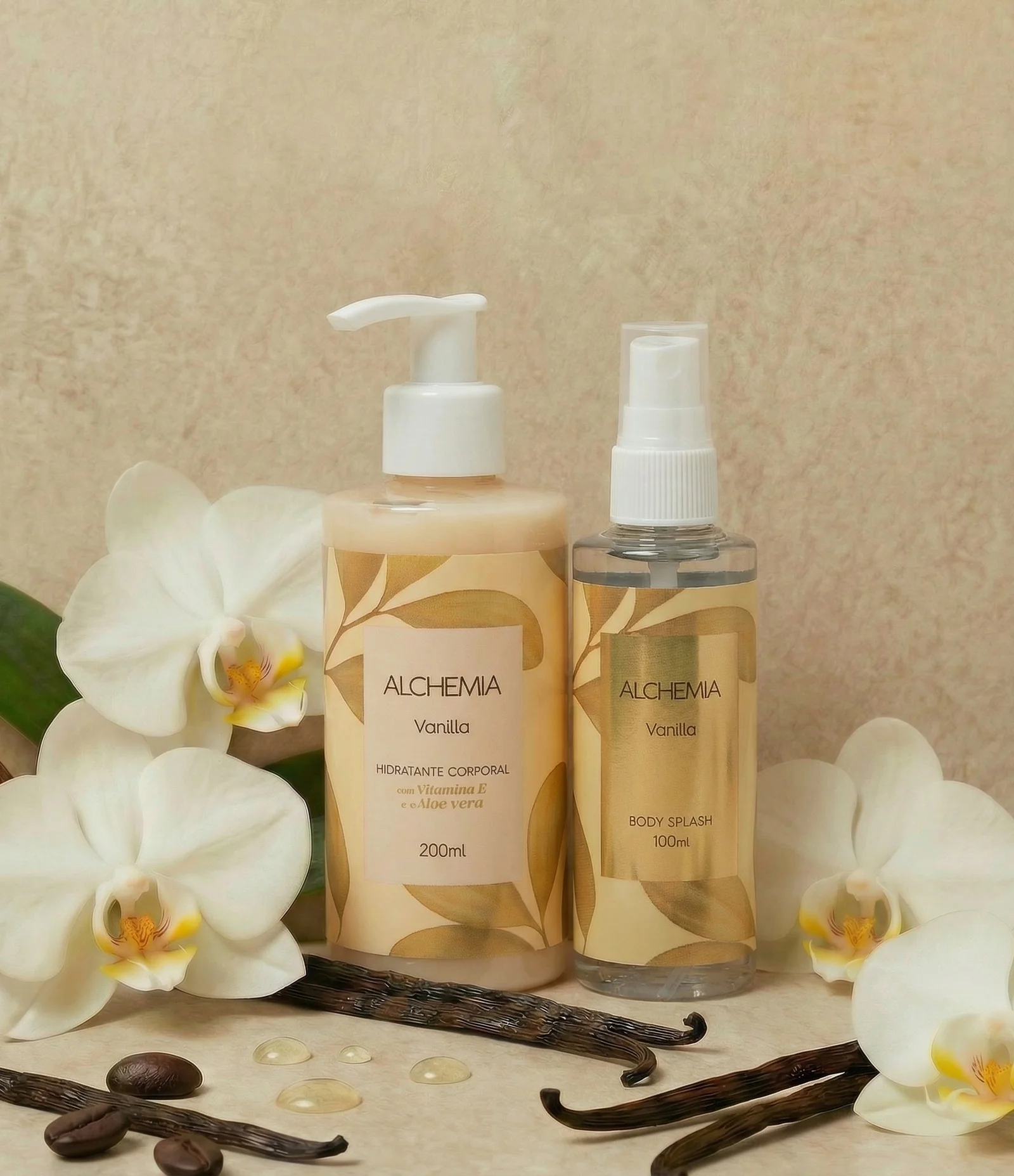 Kit Corporal Vanilla com Hidratante Corporal 200ml + Body Splash 100ml Alchemia KIT 1