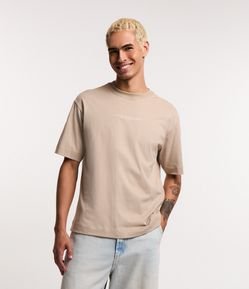 Camiseta Boxy em Moletinho e Lettering Life Never Ends