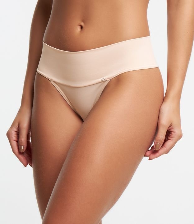 Calcinha Biquíni em Poliamida com Cós Largo