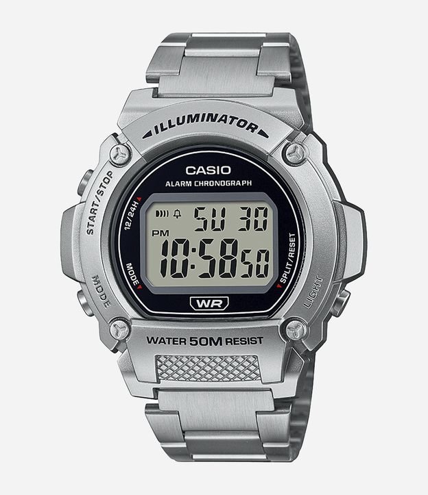 Relógio Masculino Casio Digital com Caixa e Pulseira em Aço 