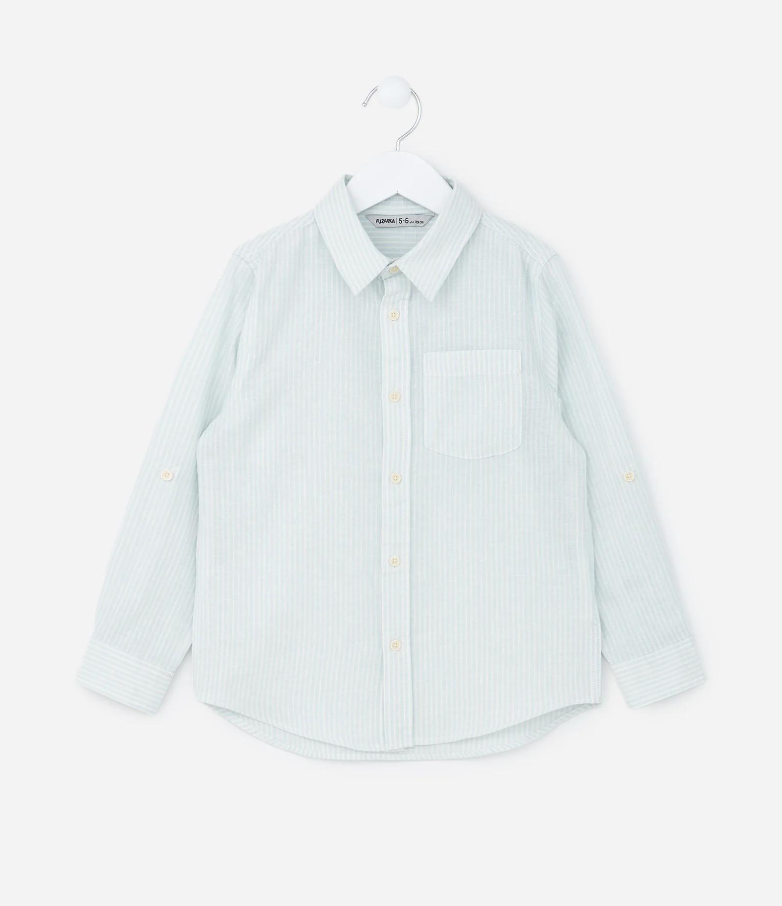 Camisa Infantil com Bolsinho e Estampa Listrada - Tam 5 a 14 anos Azul 1