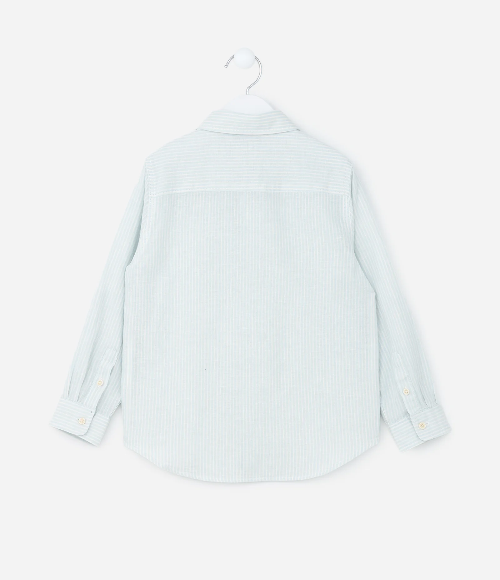 Camisa Infantil com Bolsinho e Estampa Listrada - Tam 5 a 14 anos Azul 2