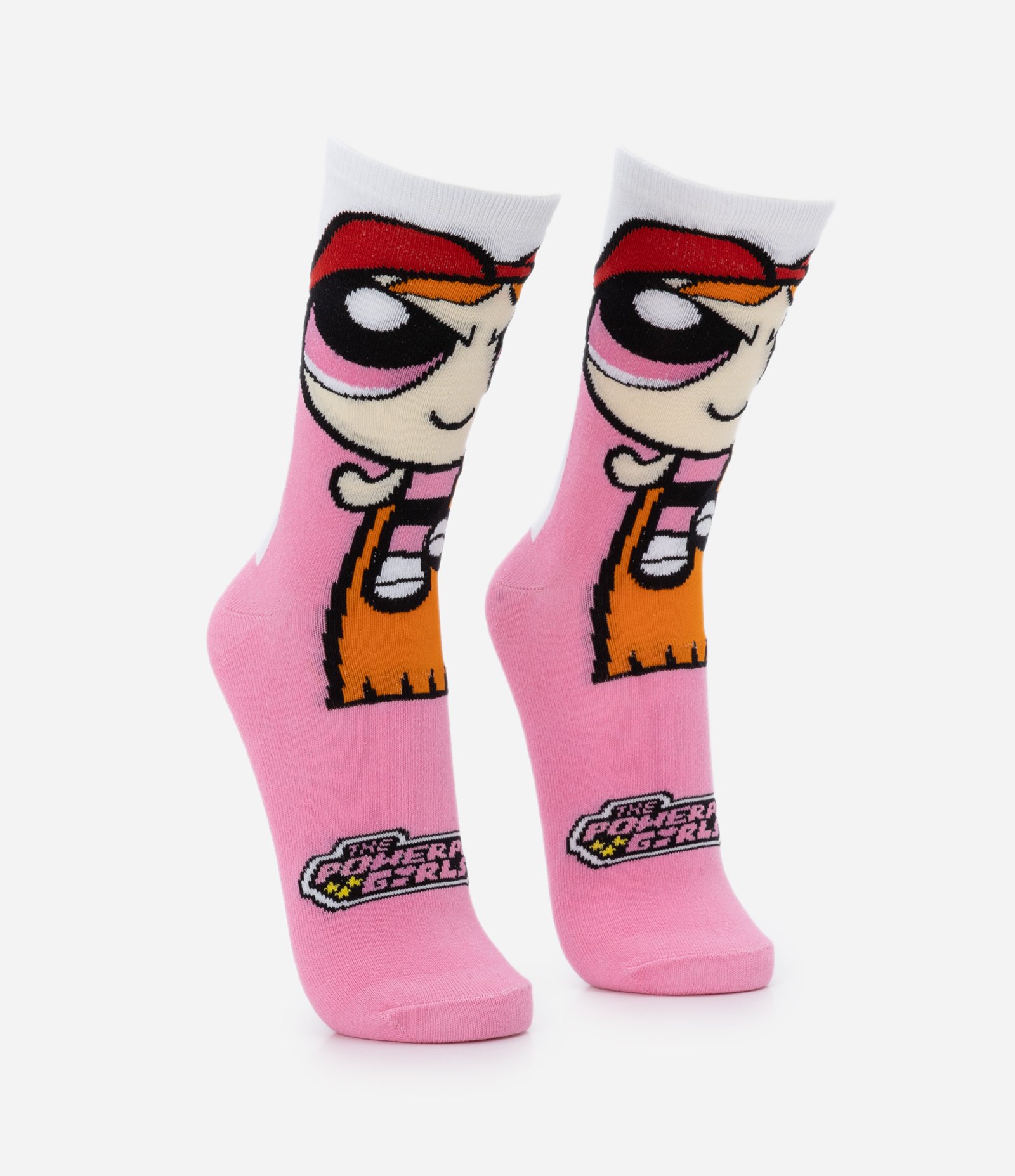 Meia Cano Alto em Algodão Estampa Florzinha Meninas Super Poderosas Rosa 2