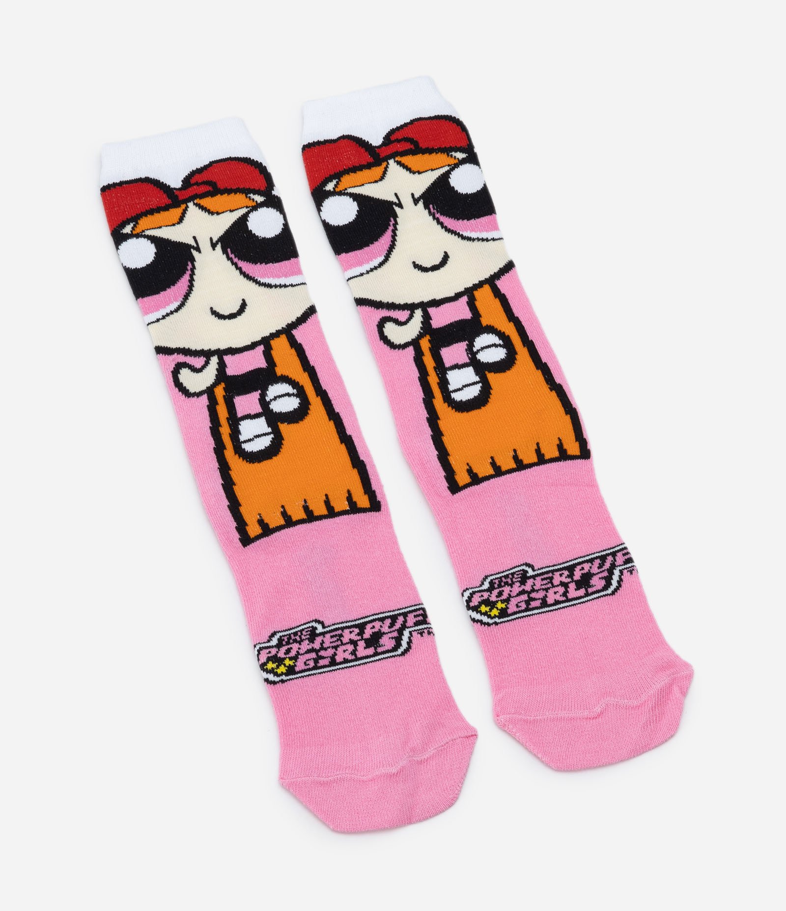 Meia Cano Alto em Algodão Estampa Florzinha Meninas Super Poderosas Rosa 4