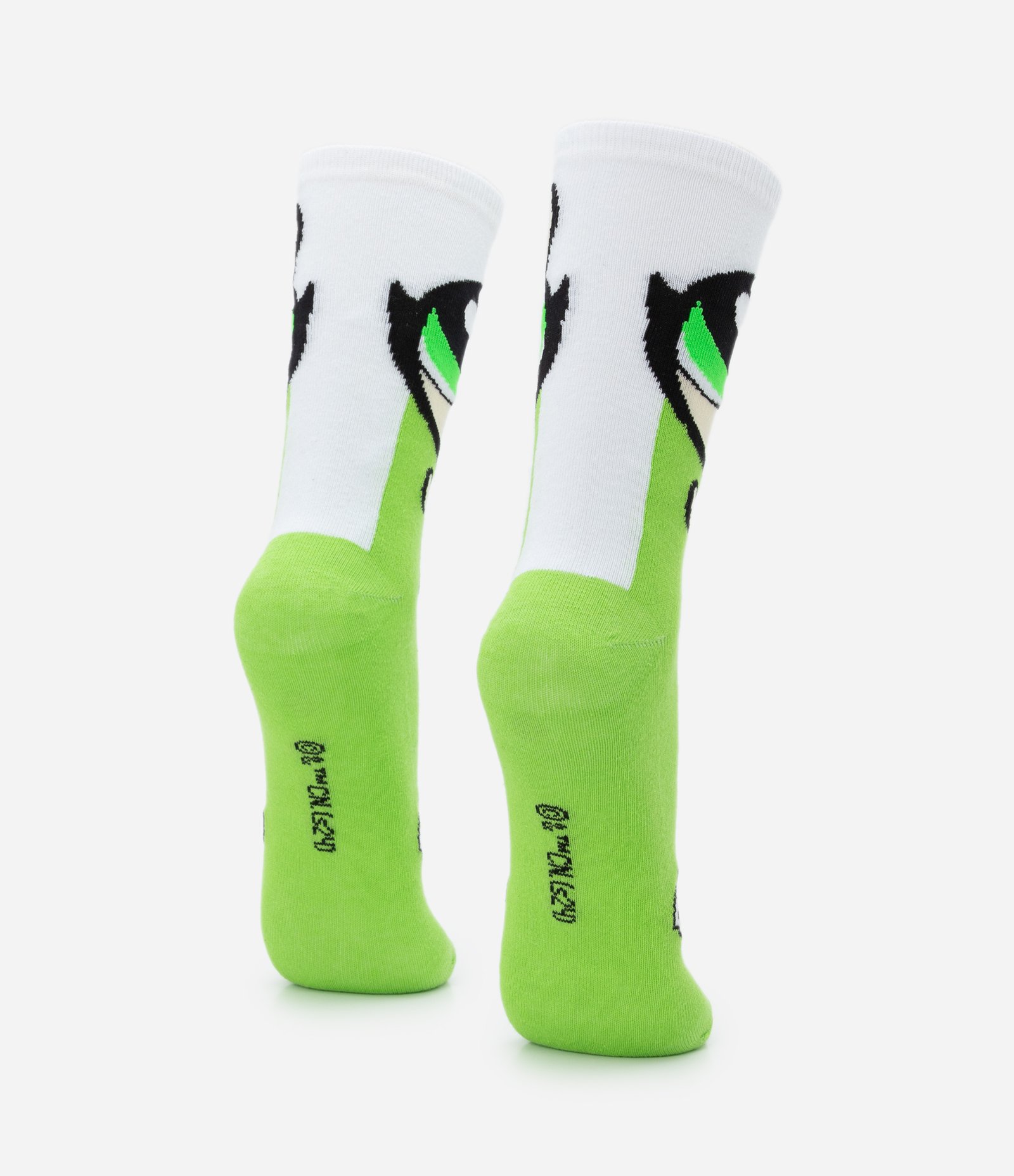 Meia Cano Alto em Algodão com Estampa Docinho As Meninas Super Poderosas Verde/ Branco 3