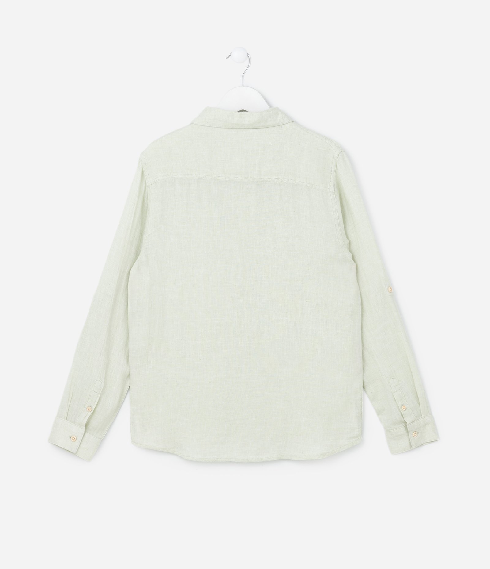 Camisa Infantil em Viscolinho com Bolsinho - Tam 5 a 14 Anos Verde 2