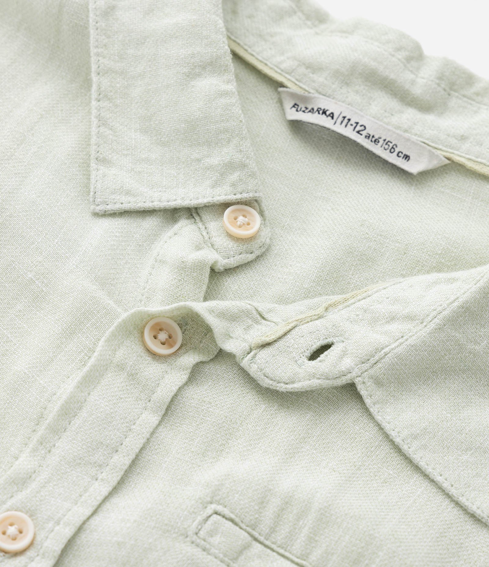 Camisa Infantil em Viscolinho com Bolsinho - Tam 5 a 14 Anos Verde 6