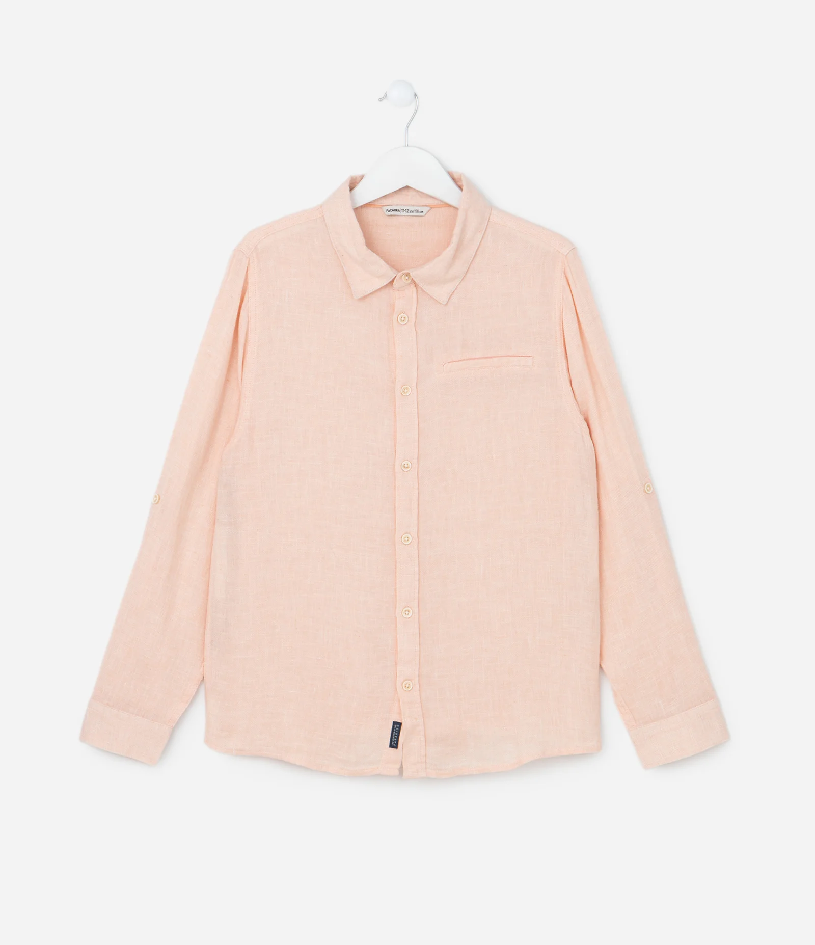 Camisa Infantil em Viscolinho com Bolsinho - Tam 5 a 14 Anos Laranja 1