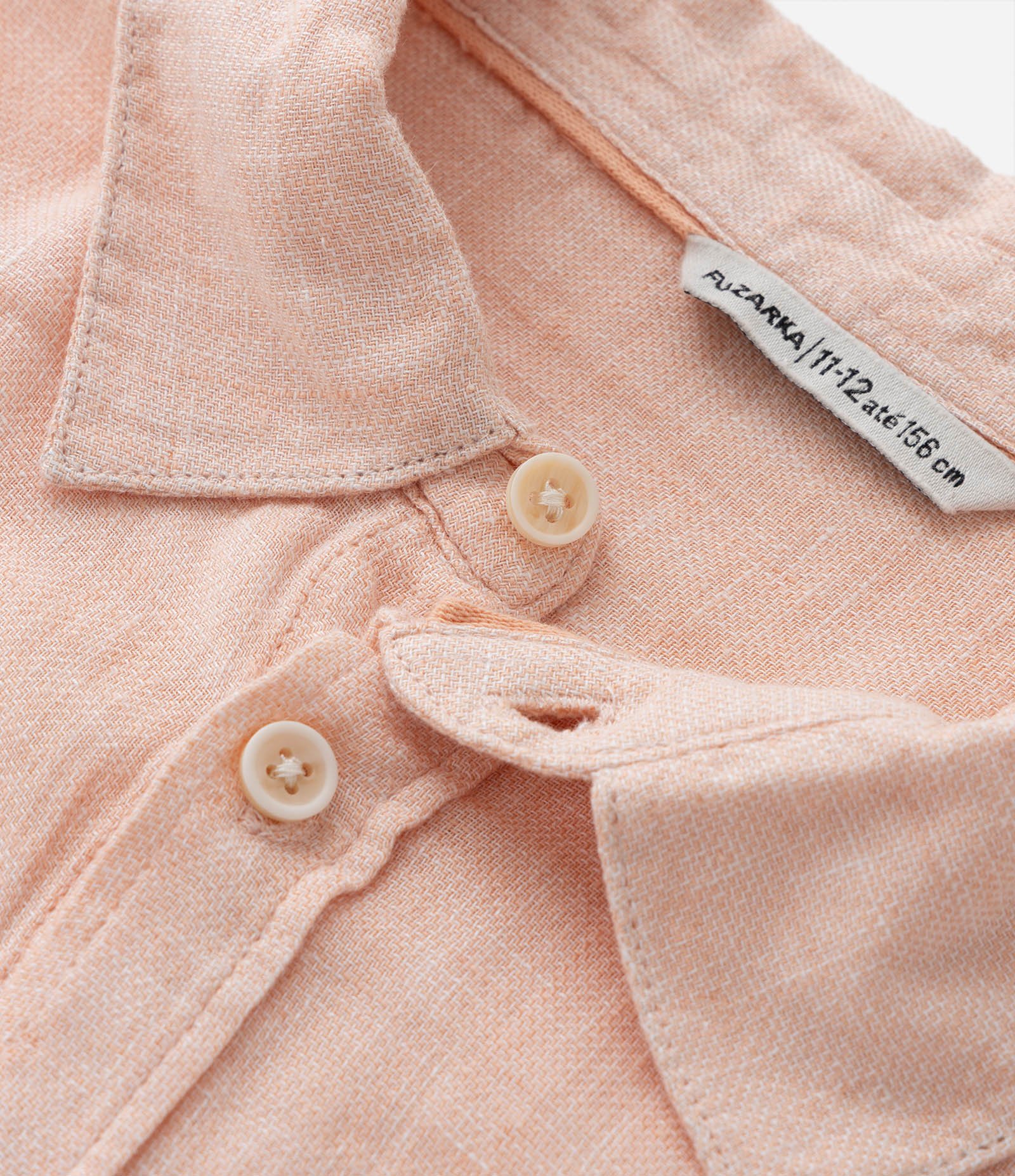 Camisa Infantil em Viscolinho com Bolsinho - Tam 5 a 14 Anos Laranja 5