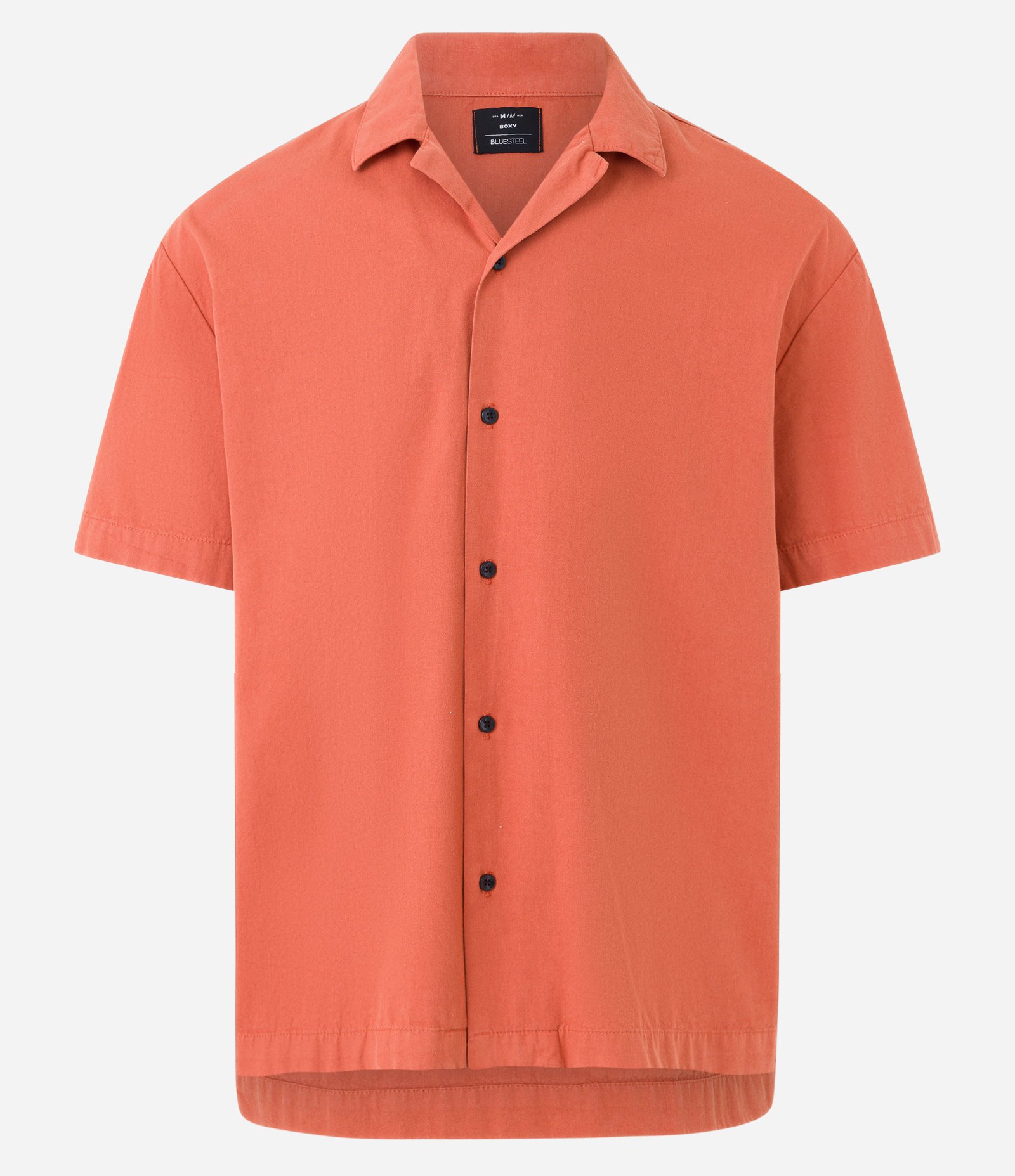 Camisa Boxy Texturizada em Algodão Laranja 6