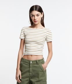 Blusa Baby Look em Algodão com Listras