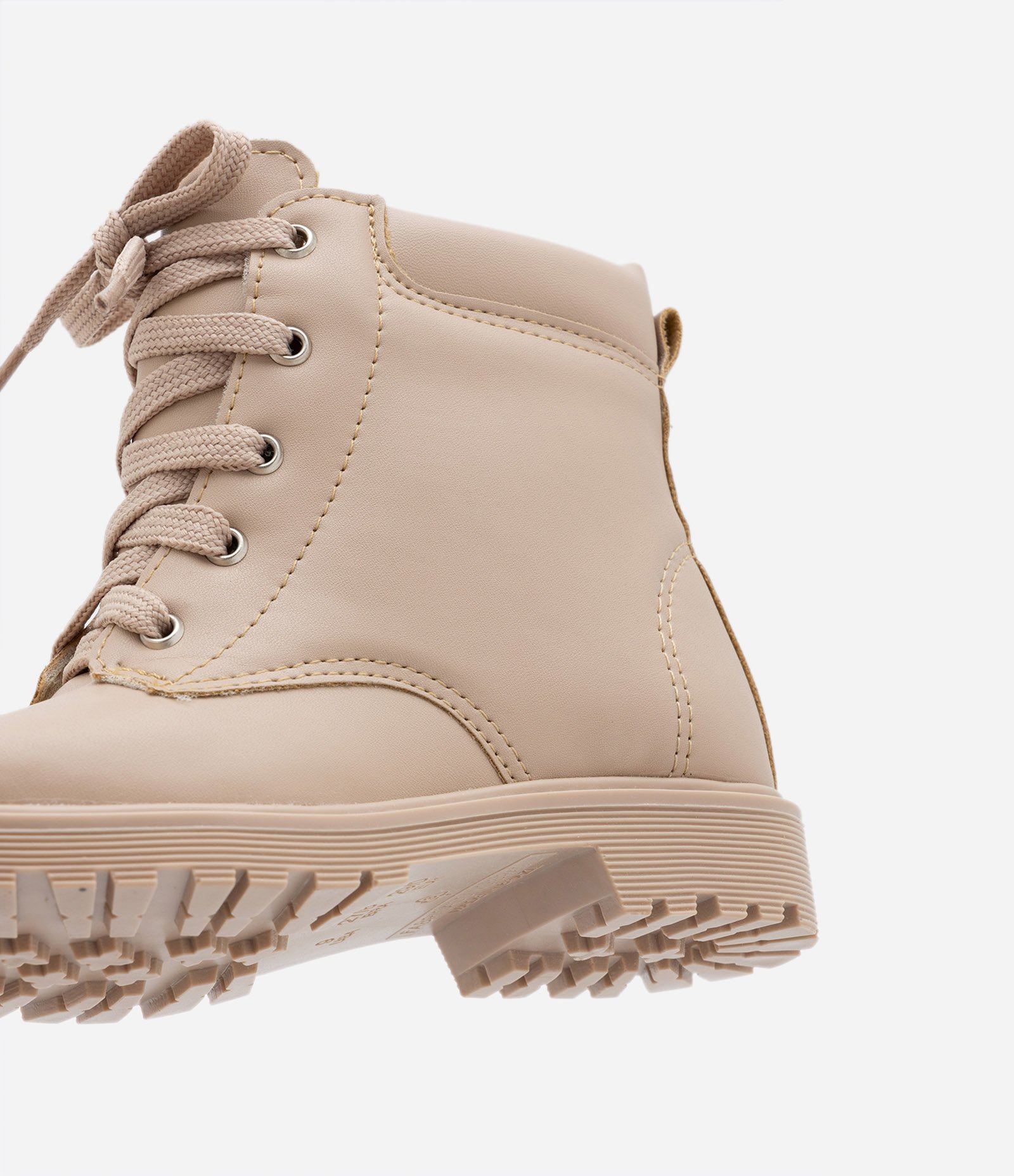 Bota Coturno Infantil com Sola Tratorada - Tam 27 ao 36 Bege 2