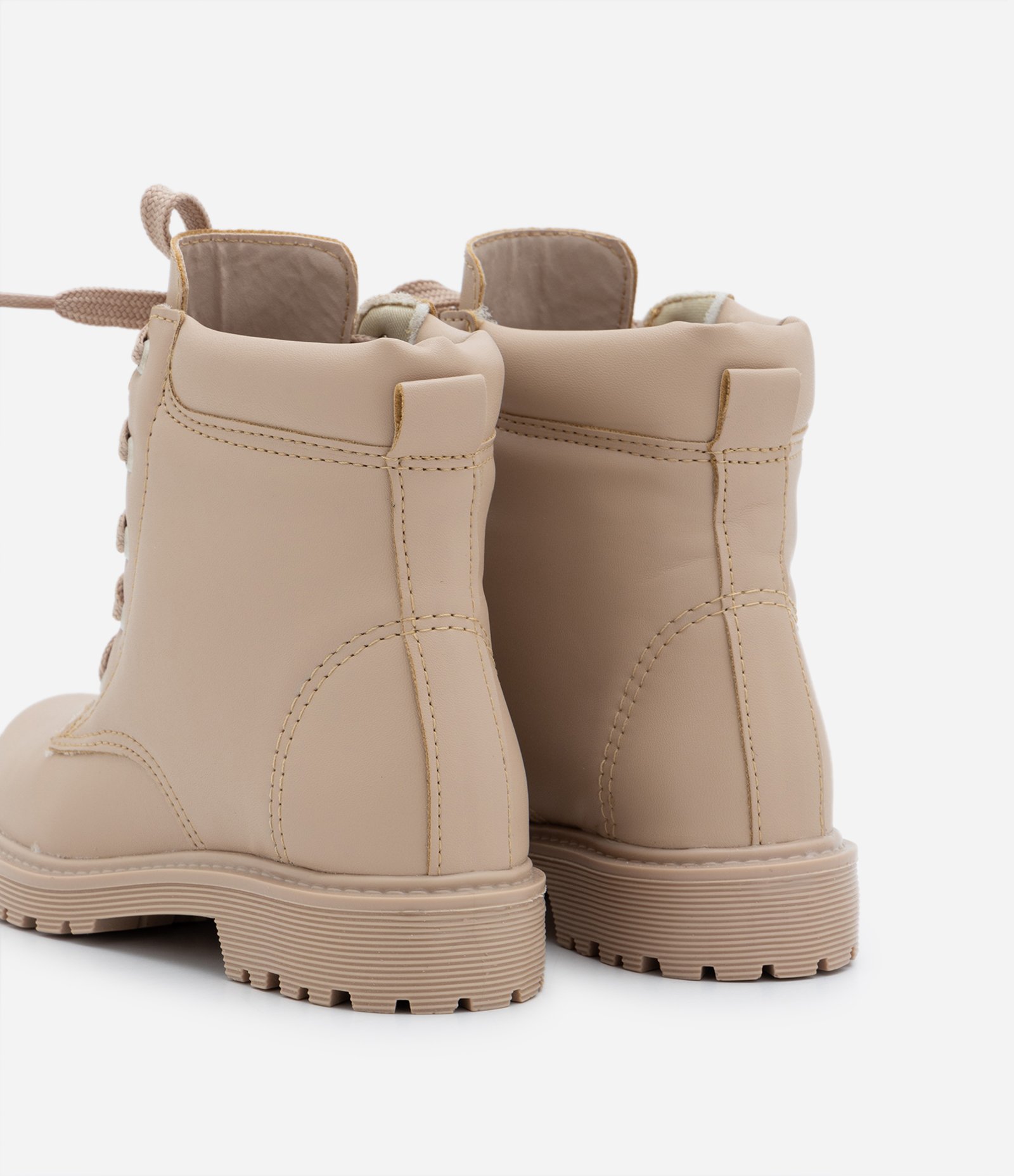 Bota Coturno Infantil com Sola Tratorada - Tam 27 ao 36 Bege 3