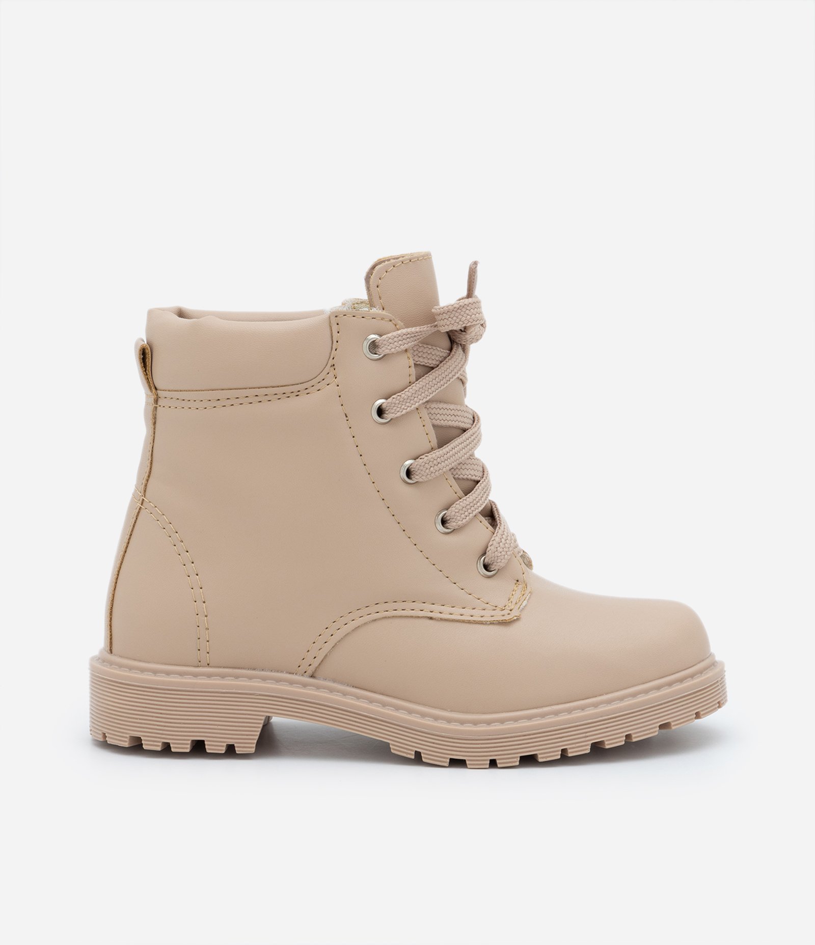 Bota Coturno Infantil com Sola Tratorada - Tam 27 ao 36 Bege 4