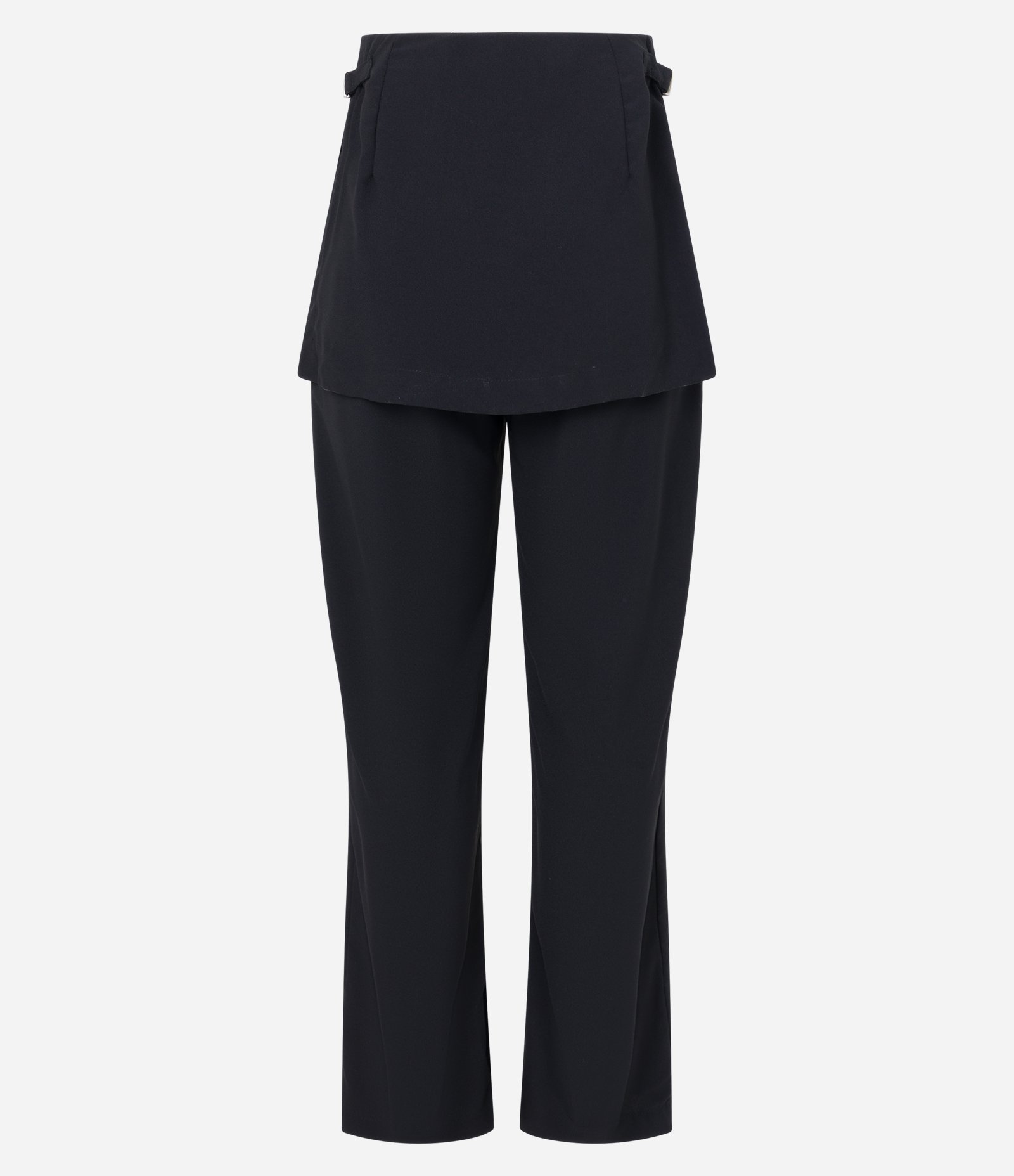 Calça Alfaiatada com Saia Sobreposta e Detalhe no Cós Cinza Escuro 7