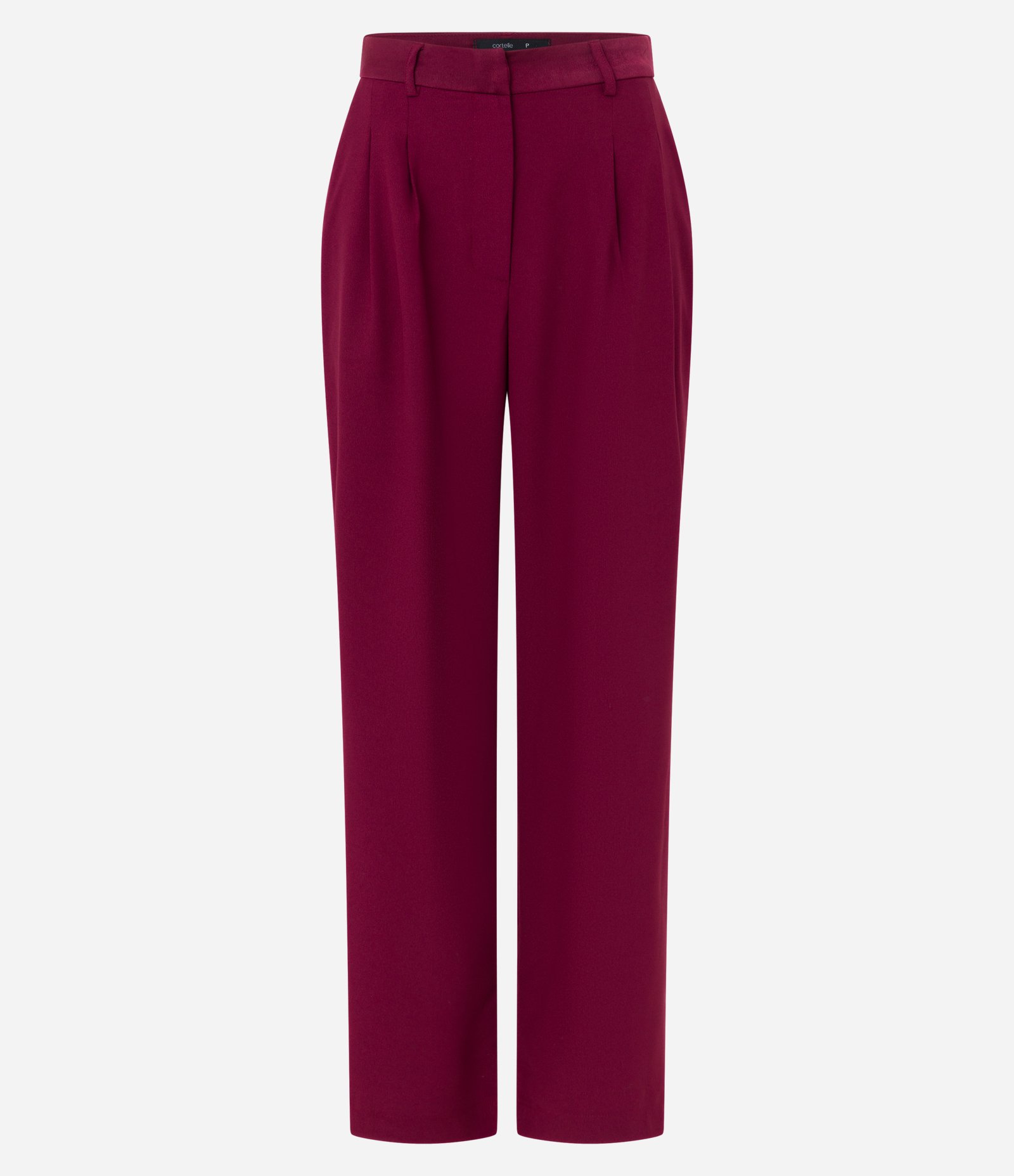 Calça Cenoura em Alfaiataria com Pregas Frontais Vermelho Bordô 4