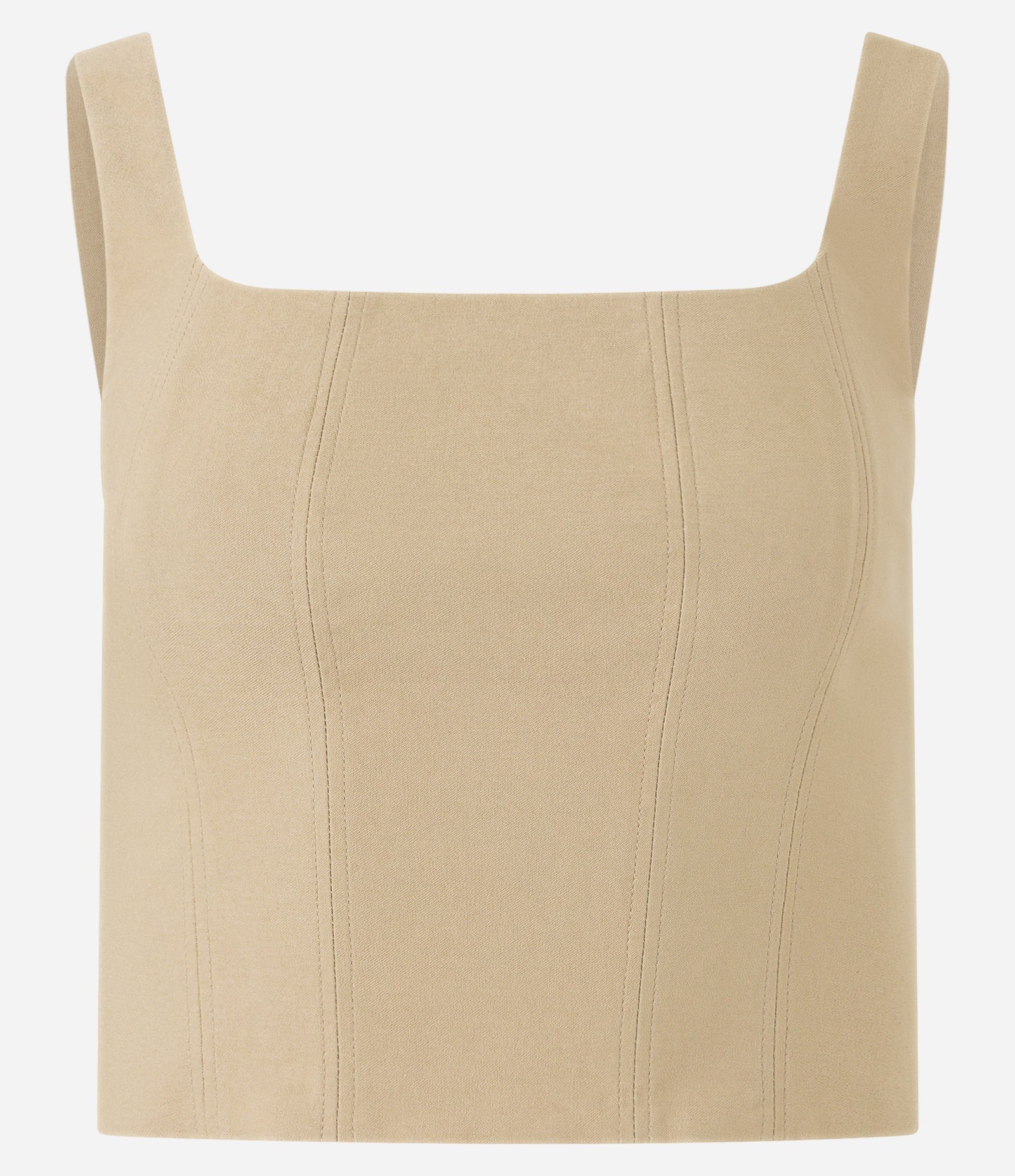 Blusa Cropped em Bengaline com Decote Quadrado 5