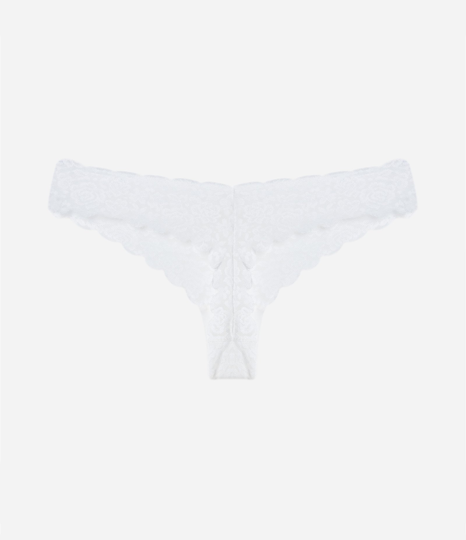 Calcinha Biquíni Fio em Laise Floral Branco Neve 6