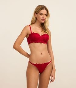 Calcinha String Fio Duplo em Renda Rustica