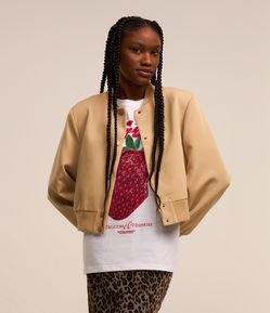 Jaqueta Bomber em Alfaiataria com Bolso Faca