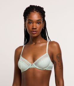 Sutiã sem Bojo com Aro em Poliamida com Textura Rendada