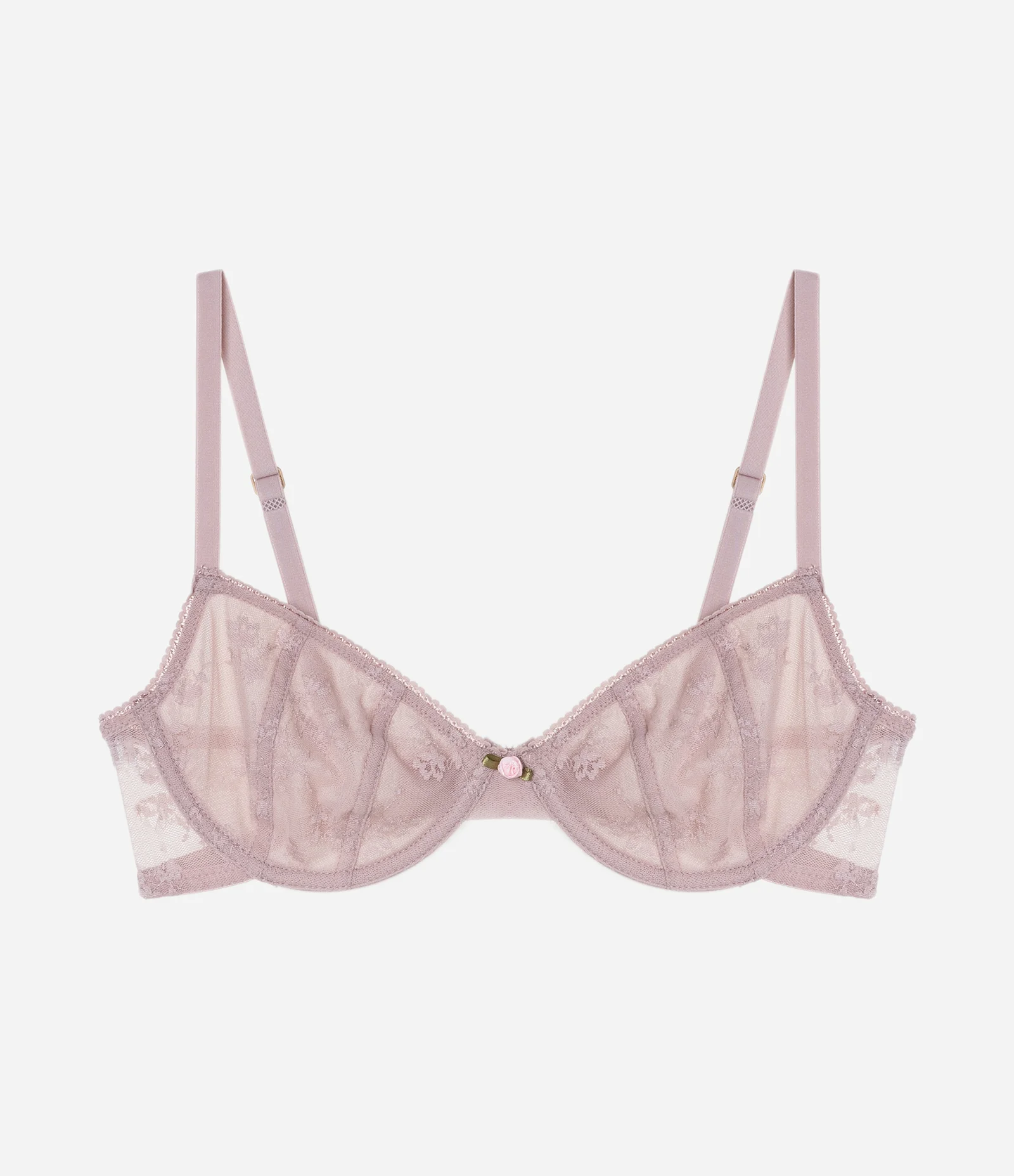 Sutiã sem Bojo e com Aro em Laise Floral Roxo 5