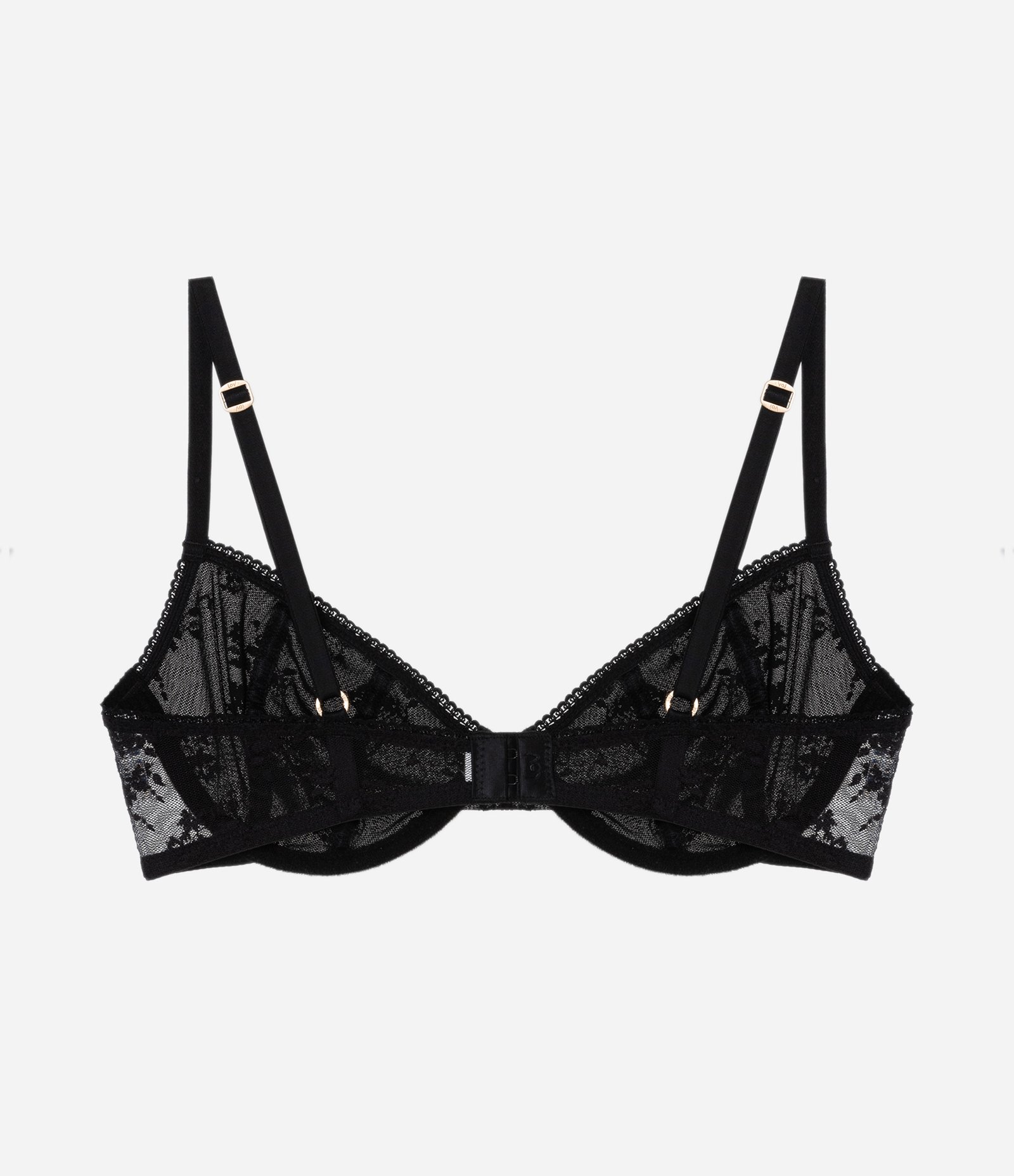 Sutiã sem Bojo e com Aro em Laise Floral Preto 6