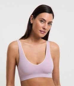 Sutiã Top com Bojo Removível e Textura Canelada