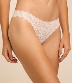 Calcinha Biquíni com Renda Floral