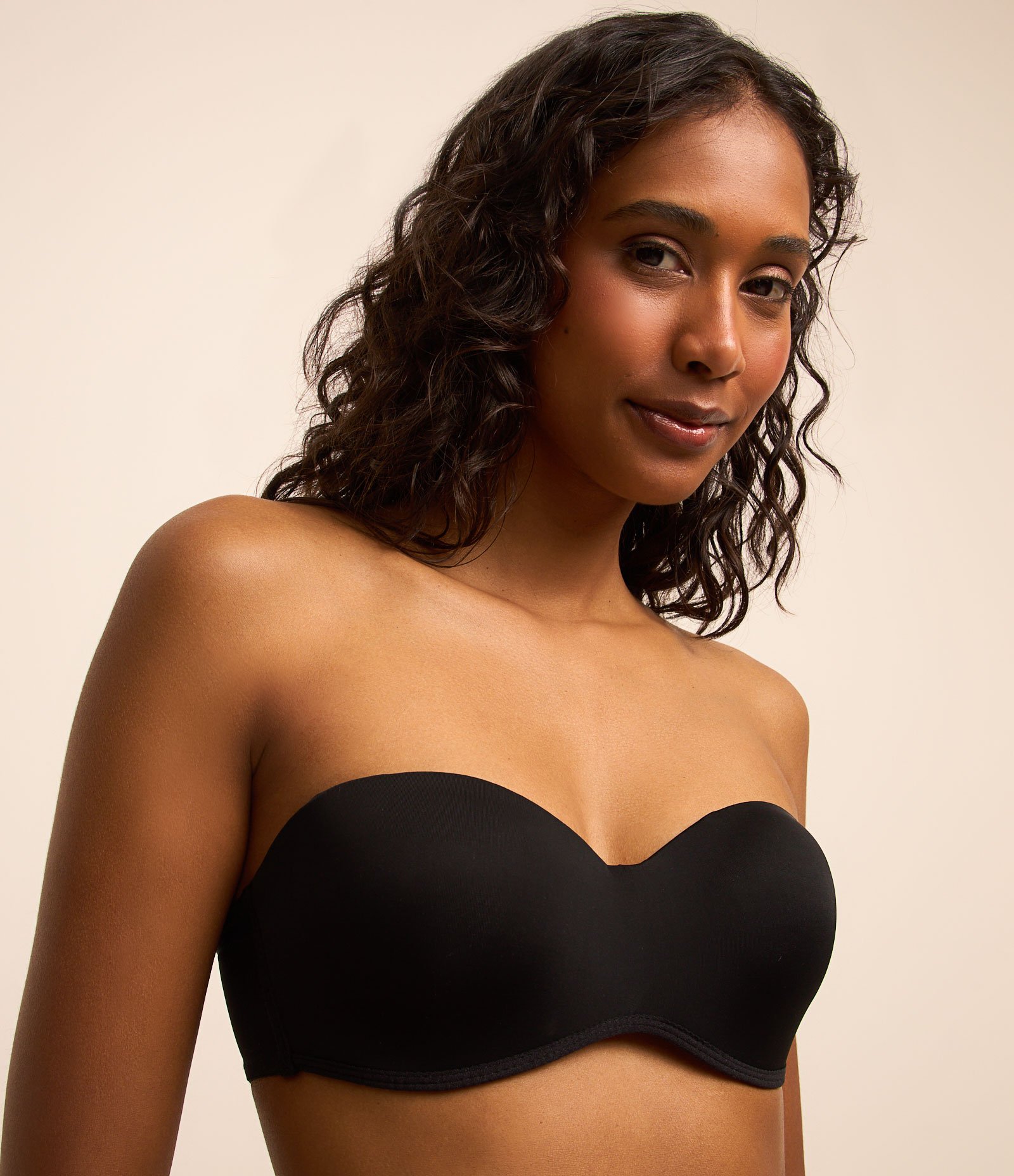 Sutiã Tomara Que Caia com Bojo Oco Bege/Preto 5