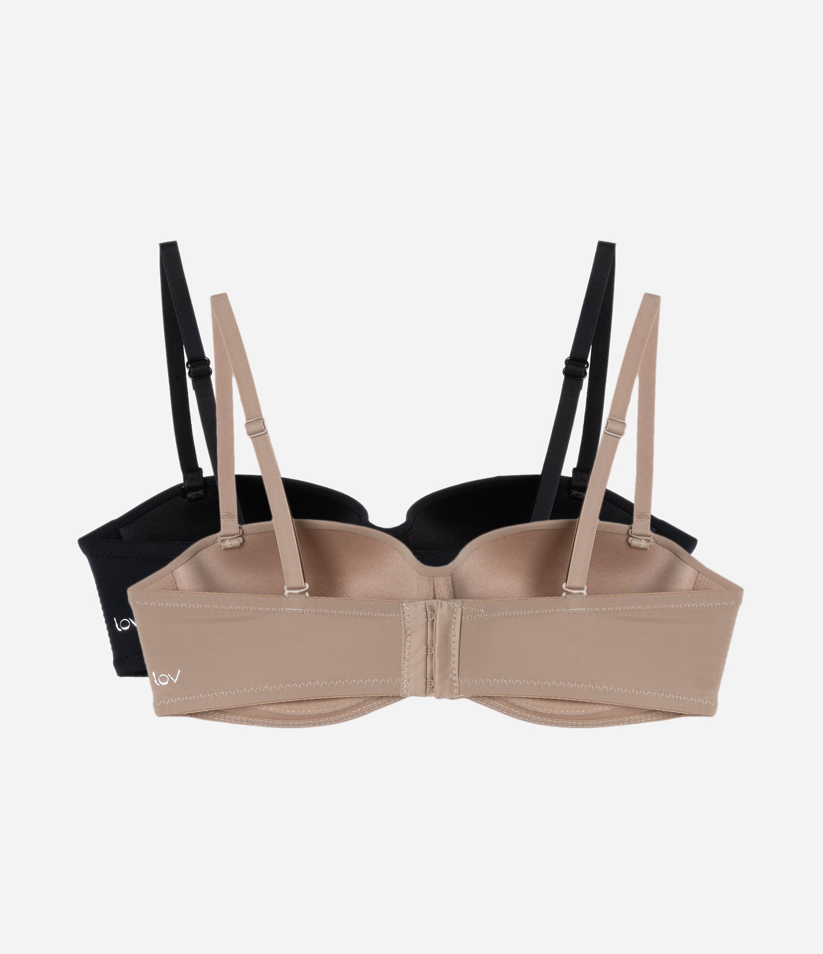 Sutiã Tomara Que Caia com Bojo Oco Bege/Preto 2