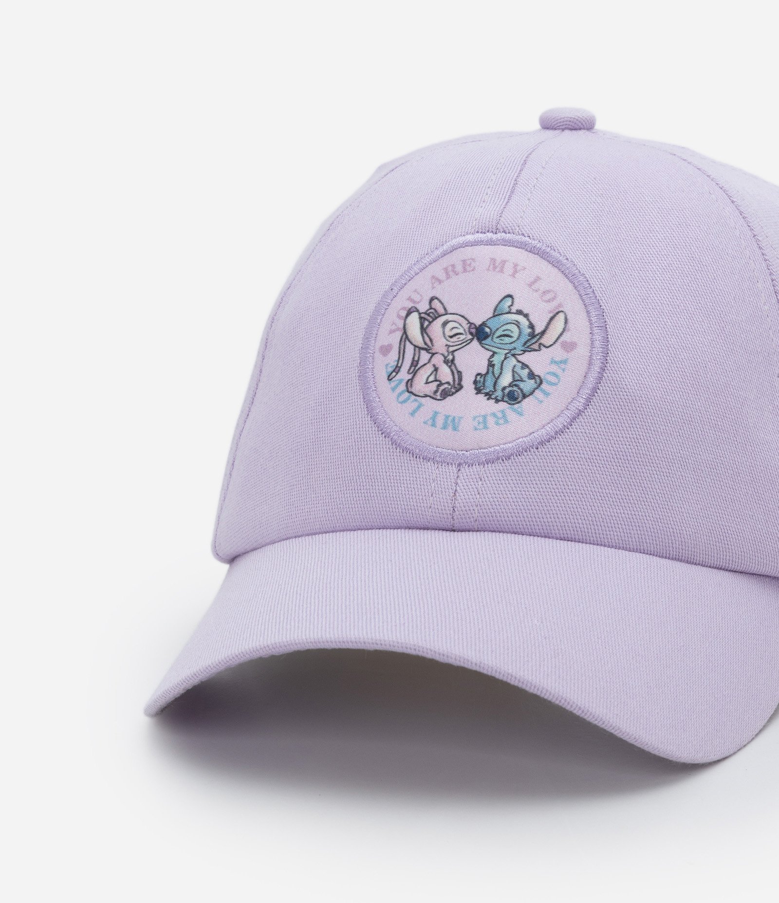 Boné Infantil em Sarja com Patch Beijinho Stitch e Angel - Tam U Lilás 4