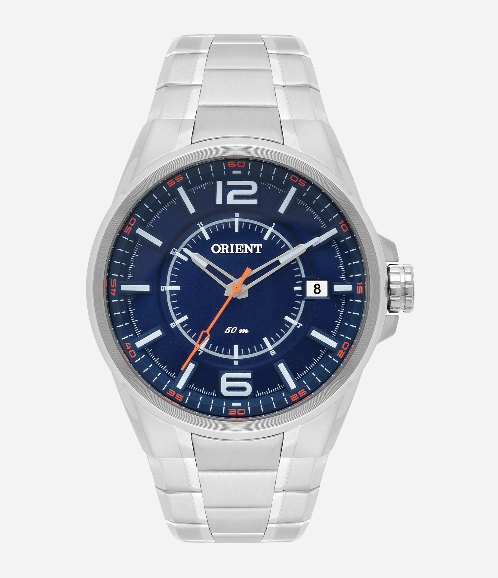 Relógio Masculino Orient Analógico com Caixa e Pulseira de Aço Prata 1