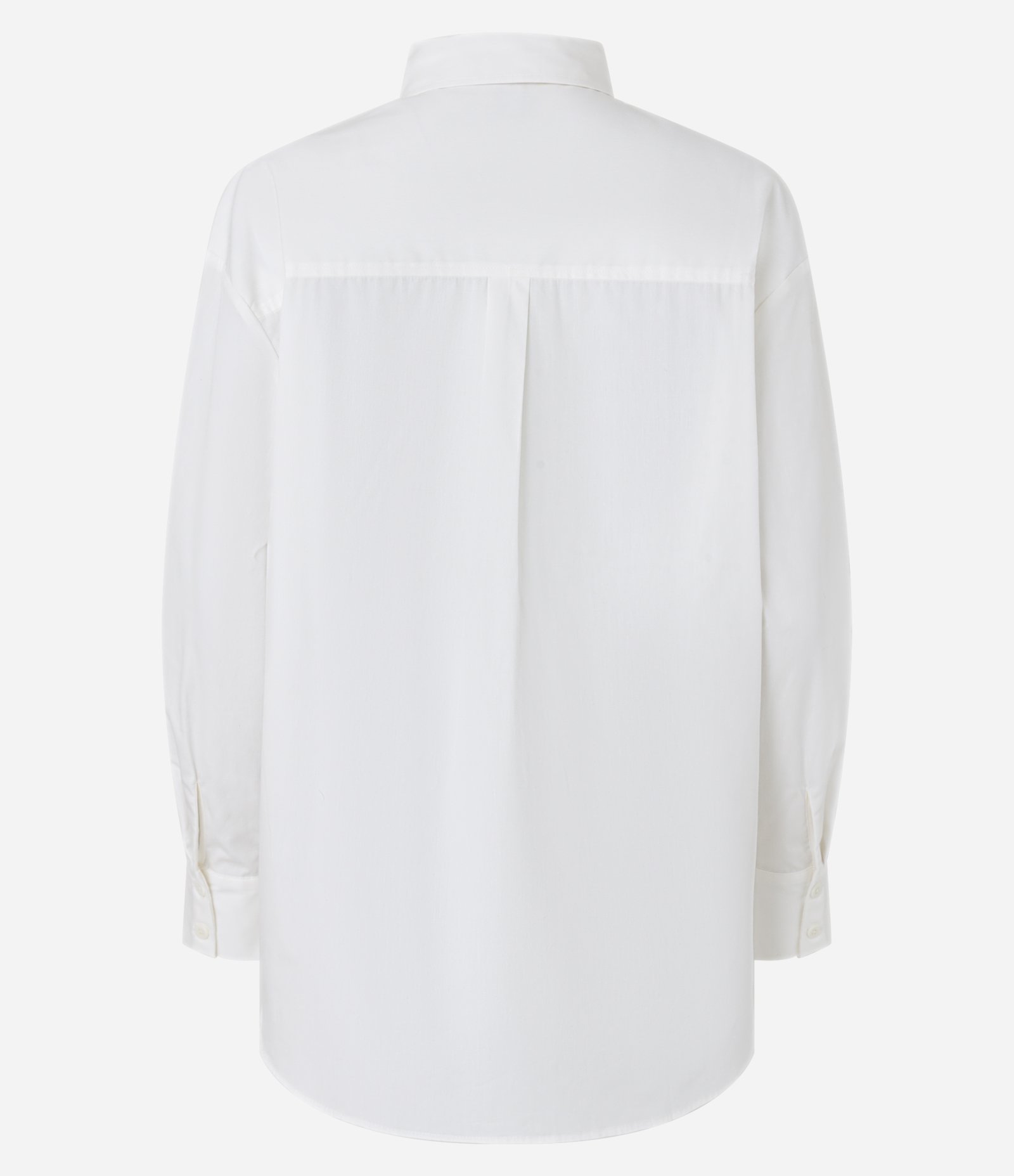 Camisa Alongada em Tricoline com Vista Dupla e Bolso Frontal Branco 6
